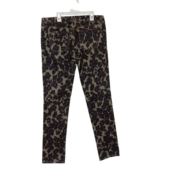 London Jean Leopard Print Slim Fit Stretch Pants In Neutral Tones Womens Size 6 - Picture 4 of 7